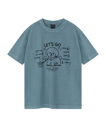 [ワイルドシュン] ビション 君の名前はピグメントオーバーサイズ半袖Tシャツ