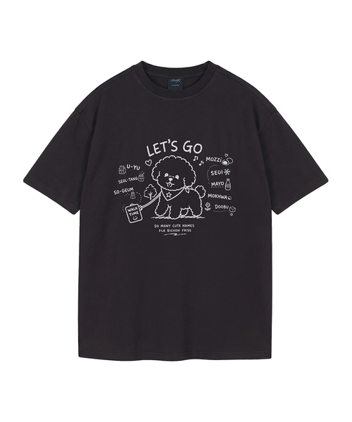 WILDROCK（ワイルドロック）の「[ワイルドシュン] ビション 君の名前はピグメントオーバーサイズ半袖Tシャツ（Tシャツ/カットソー・レディース・カーキ/ピンク/ホワイト/ライトグレー/チャコール/ライトパープル/ブルー/ブラック・FREE/LARGE/SMALL/MEDIUM/X-SMALL）」の3枚目の写真