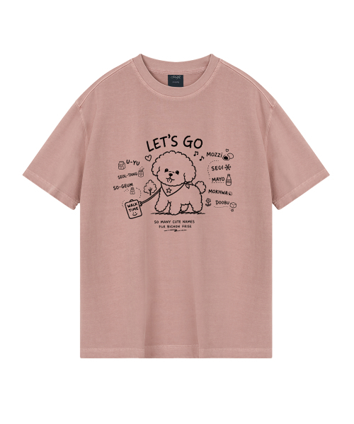 WILDROCK（ワイルドロック）の「[ワイルドシュン] ビション 君の名前はピグメントオーバーサイズ半袖Tシャツ（Tシャツ/カットソー・レディース・カーキ/ピンク/ホワイト/ライトグレー/チャコール/ライトパープル/ブルー/ブラック・FREE/LARGE/SMALL/MEDIUM/X-SMALL）」の13枚目の写真