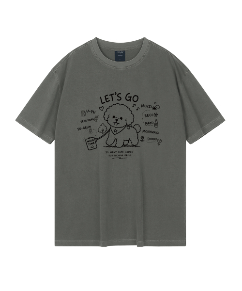 WILDROCK（ワイルドロック）の「[ワイルドシュン] ビション 君の名前はピグメントオーバーサイズ半袖Tシャツ（Tシャツ/カットソー・レディース・カーキ/ピンク/ホワイト/ライトグレー/チャコール/ライトパープル/ブルー/ブラック・FREE/LARGE/SMALL/MEDIUM/X-SMALL）」の10枚目の写真