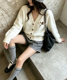 Vネックニット カーディガン