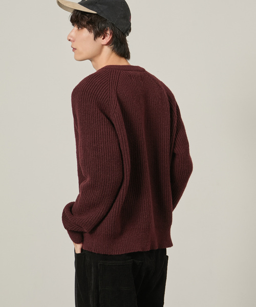 EMMA CLOTHES（エマクローズ）の「長袖ヘンリーネックニット（ニット/セーター・メンズ・ブラック/ワイン/ホワイト/チャコール/ブラウン・M/L）」の14枚目の写真