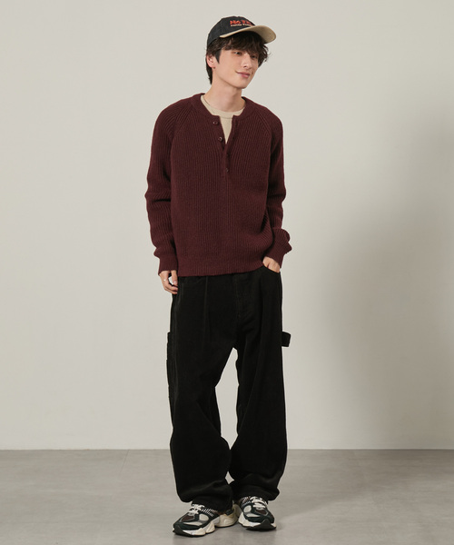 EMMA CLOTHES（エマクローズ）の「長袖ヘンリーネックニット（ニット/セーター・メンズ・ブラック/ワイン/ホワイト/チャコール/ブラウン・M/L）」の16枚目の写真