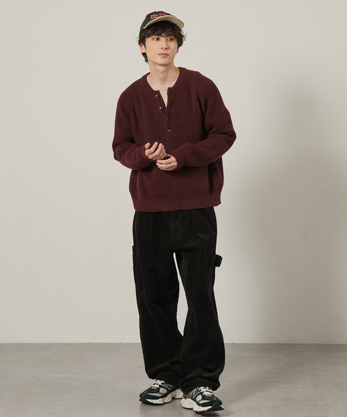 EMMA CLOTHES（エマクローズ）の「長袖ヘンリーネックニット（ニット/セーター・メンズ・ブラック/ワイン/ホワイト/チャコール/ブラウン・M/L）」の18枚目の写真