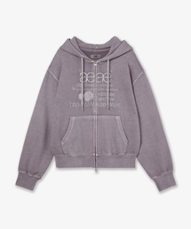 WEB LOGO WASHED HOOD ZIP UP