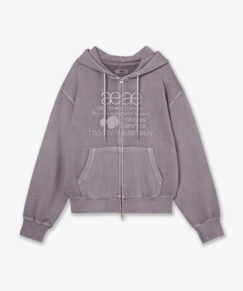 aeae(エーイーエーイー)の「WEB LOGO WASHED HOOD ZIP UP(パーカー・レディース・パープル/ネイビー/ブルー・FREE)」の3枚目の写真