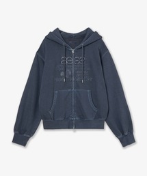WEB LOGO WASHED HOOD ZIP UP