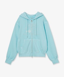 WEB LOGO WASHED HOOD ZIP UP
