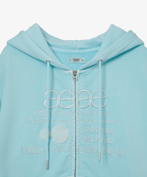 aeae(エーイーエーイー)の「WEB LOGO WASHED HOOD ZIP UP(パーカー・レディース・パープル/ネイビー/ブルー・FREE)」の8枚目の写真