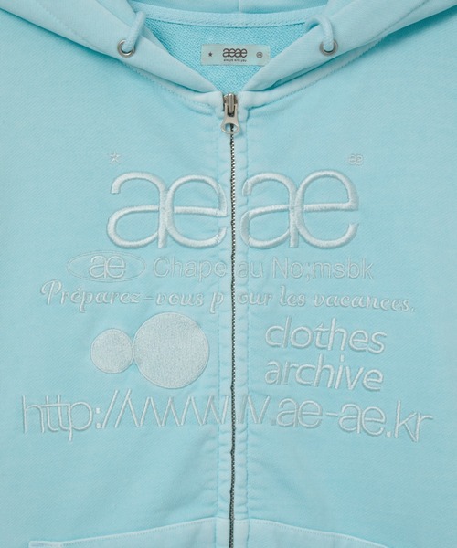 aeae(エーイーエーイー)の「WEB LOGO WASHED HOOD ZIP UP(パーカー・レディース・パープル/ネイビー/ブルー・FREE)」の9枚目の写真