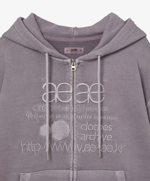 aeae(エーイーエーイー)の「WEB LOGO WASHED HOOD ZIP UP(パーカー・レディース・パープル/ネイビー/ブルー・FREE)」の12枚目の写真