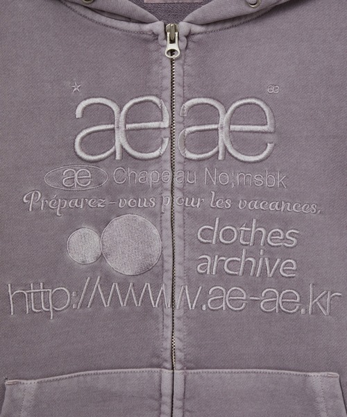aeae(エーイーエーイー)の「WEB LOGO WASHED HOOD ZIP UP(パーカー・レディース・パープル/ネイビー/ブルー・FREE)」の13枚目の写真