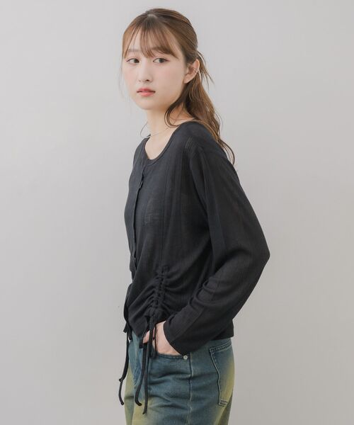 RETRO GIRL(レトロガール)の「フロントドロストカーデ(カーディガン/ボレロ・レディース・ブラック/ベージュ/ナチュラル・FREE)」の13枚目の写真
