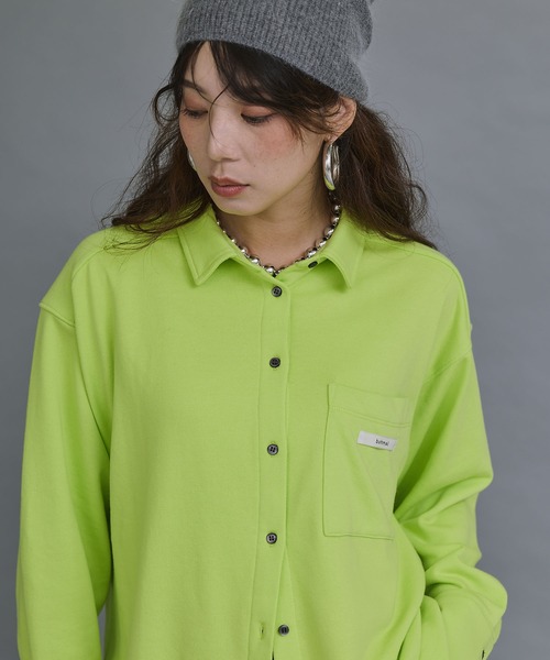 bohmal(ボマール)の「裏毛カラービッグシャツ(Tシャツ/カットソー・レディース・ブルー/ライム/杢グレー・FREE)」の2枚目の写真