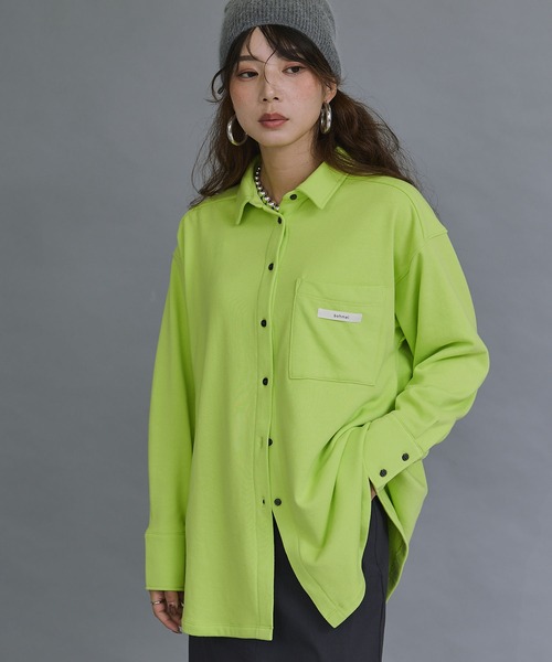 bohmal(ボマール)の「裏毛カラービッグシャツ(Tシャツ/カットソー・レディース・ブルー/ライム/杢グレー・FREE)」の12枚目の写真