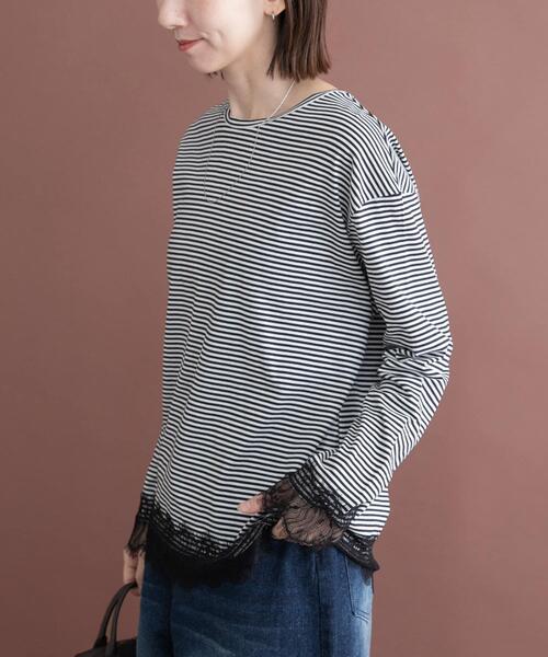 ITEMS URBANRESEARCH(アイテムズ アーバンリサーチ)の「レース切替ロングTシャツ(Tシャツ/カットソー・レディース・ホワイト系その他/ブラウン/グレー系その他・FREE)」の21枚目の写真