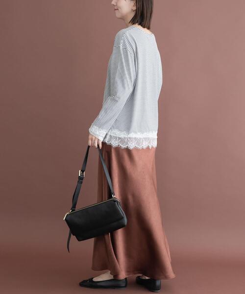 ITEMS URBANRESEARCH(アイテムズ アーバンリサーチ)の「レース切替ロングTシャツ(Tシャツ/カットソー・レディース・ホワイト系その他/ブラウン/グレー系その他・FREE)」の5枚目の写真