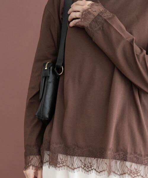 ITEMS URBANRESEARCH(アイテムズ アーバンリサーチ)の「レース切替ロングTシャツ(Tシャツ/カットソー・レディース・ホワイト系その他/ブラウン/グレー系その他・FREE)」の8枚目の写真