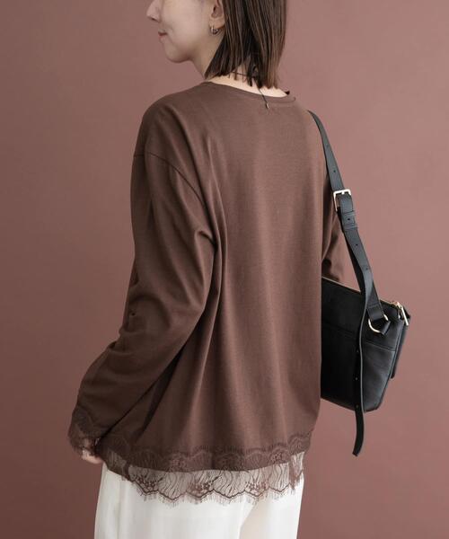ITEMS URBANRESEARCH(アイテムズ アーバンリサーチ)の「レース切替ロングTシャツ(Tシャツ/カットソー・レディース・ホワイト系その他/ブラウン/グレー系その他・FREE)」の11枚目の写真