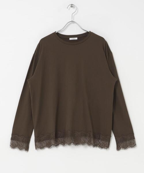 ITEMS URBANRESEARCH(アイテムズ アーバンリサーチ)の「レース切替ロングTシャツ(Tシャツ/カットソー・レディース・ホワイト系その他/ブラウン/グレー系その他・FREE)」の14枚目の写真
