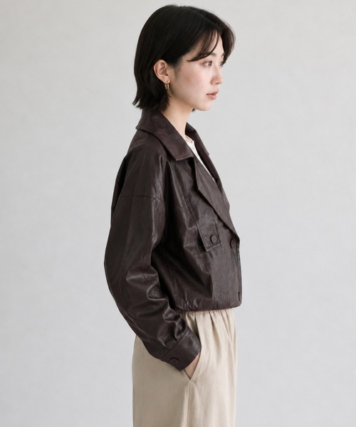 by LEGNA(バイレグナ)の「クロップドフェイクレザージャケット(その他アウター・レディース・ブラック/ダークブラウン・MEDIUM/LARGE)」の19枚目の写真
