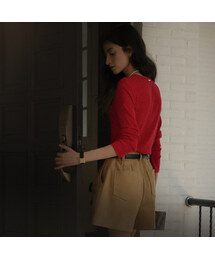 Modal basic slim t-shirt_Red