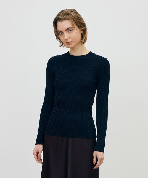 DES PRES（デ・プレ）の「【WEB先行予約】ウールベーシックリブ クルーネックプルオーバー（ニット/セーター・レディース・ブラック/ライトグレー/ネイビー/ホワイト系その他・FREE）」の6枚目の写真