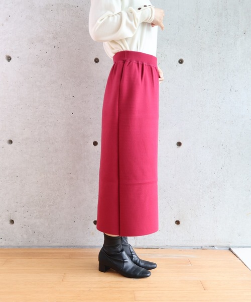 etre relie(エトレリー)の「ダブルフェイス編みリバーシブルスカート(スカート・レディース・チャコールグレー/ライトベージュ/ブラック・MEDIUM)」の4枚目の写真