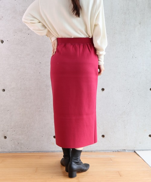 etre relie(エトレリー)の「ダブルフェイス編みリバーシブルスカート(スカート・レディース・チャコールグレー/ライトベージュ/ブラック・MEDIUM)」の5枚目の写真