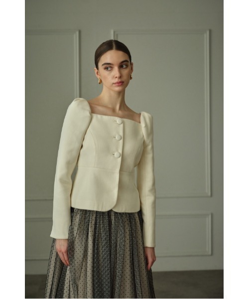 ERADIE（エラディエ）の「Square Peplum Minimal Jacket  スクエアーペプラムミニマルジャケット（その他アウター・レディース・ブラック/オフホワイト/グレー系・FREE）」の21枚目の写真