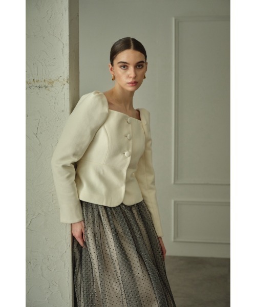 ERADIE（エラディエ）の「Square Peplum Minimal Jacket  スクエアーペプラムミニマルジャケット（その他アウター・レディース・ブラック/オフホワイト/グレー系・FREE）」の17枚目の写真