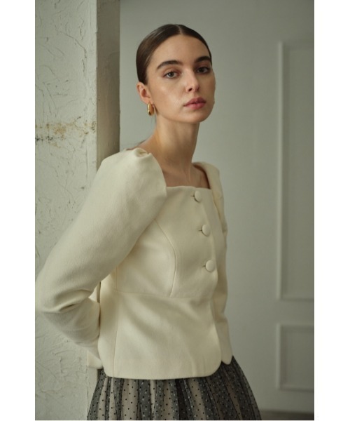 ERADIE（エラディエ）の「Square Peplum Minimal Jacket  スクエアーペプラムミニマルジャケット（その他アウター・レディース・ブラック/オフホワイト/グレー系・FREE）」の14枚目の写真
