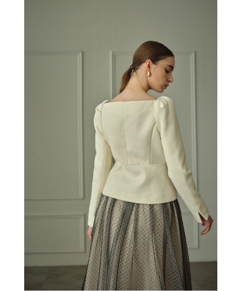 ERADIE（エラディエ）の「Square Peplum Minimal Jacket  スクエアーペプラムミニマルジャケット（その他アウター・レディース・ブラック/オフホワイト/グレー系・FREE）」の20枚目の写真