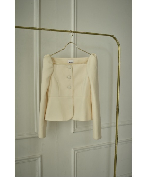 ERADIE（エラディエ）の「Square Peplum Minimal Jacket  スクエアーペプラムミニマルジャケット（その他アウター・レディース・ブラック/オフホワイト/グレー系・FREE）」の13枚目の写真