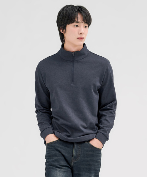 CHASECULT(チェイスカルト)の「メンズ ストレッチ 裏起毛 ハーフジップ Tシャツ-FFRK5123C0N(Tシャツ/カットソー・メンズ・ブルー・100/110/95/105)」の1枚目の写真