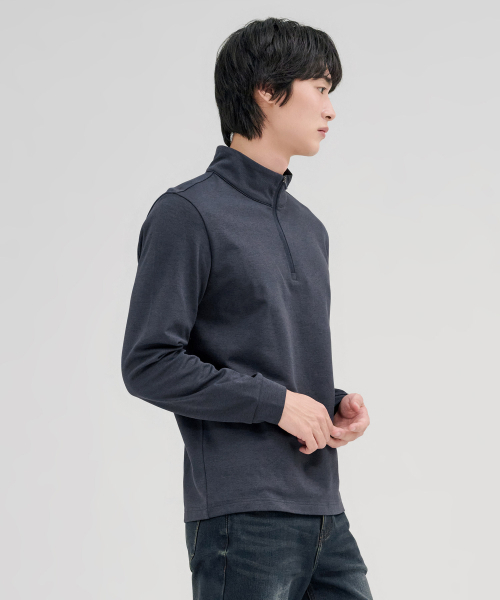CHASECULT(チェイスカルト)の「メンズ ストレッチ 裏起毛 ハーフジップ Tシャツ-FFRK5123C0N(Tシャツ/カットソー・メンズ・ブルー・100/110/95/105)」の5枚目の写真