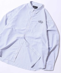 MARK GONZALES ARTWORK COLLECTION/マークゴンザレス 別注 ビッグシルエット ワンポイント刺繍 無地 チェック ストライプ 長袖シャツ
