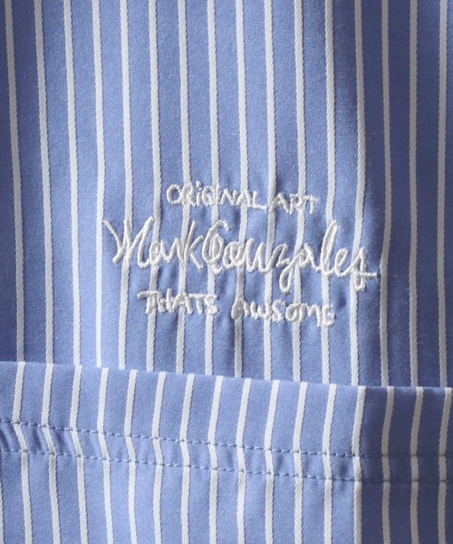 Mark Gonzales(マーク・ゴンザレス)の「MARK GONZALES ARTWORK COLLECTION/マークゴンザレス 別注 ビッグシルエット ワンポイント刺繍 無地 チェック ストライプ 長袖シャツ(シャツ/ブラウス・メンズ・ホワイト/ブラック/サックスブルー/ホワイト系その他/ブラック系その他/ブルー系その他/イエロー系その他/ブラック系その他2/ブルー系その他2・M/L/XL)」の22枚目の写真