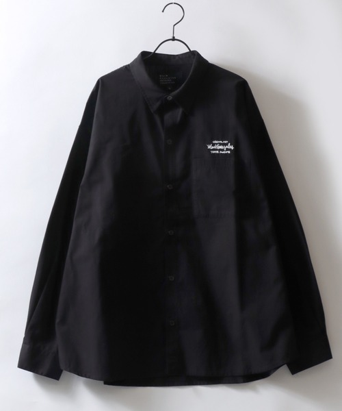 Mark Gonzales(マーク・ゴンザレス)の「MARK GONZALES ARTWORK COLLECTION/マークゴンザレス 別注 ビッグシルエット ワンポイント刺繍 無地 チェック ストライプ 長袖シャツ(シャツ/ブラウス・メンズ・ホワイト/ブラック/サックスブルー/ホワイト系その他/ブラック系その他/ブルー系その他/イエロー系その他/ブラック系その他2/ブルー系その他2・M/L/XL)」の16枚目の写真