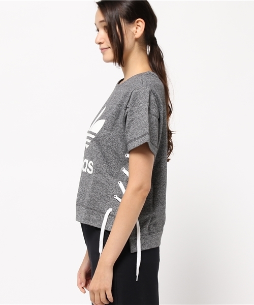 adidas（アディダス）の「オリジナルス Tシャツ [WHITENOIZE DRAW TEE]（Tシャツ/カットソー・レディース・ライトグレー・LARGE/SMALL/X-SMALL/MEDIUM/XX-LARGE/XXX-LARGE）」の3枚目の写真