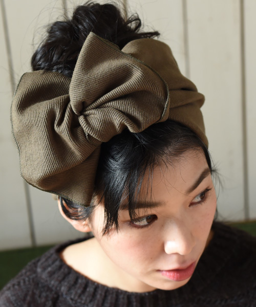 folklore（フォルクローレ）の「ボリュームツイストタ―バン（ヘアバンド・レディース・ネイビー/ワインレッド/ブラック/カーキ/グレー・ﾌﾘ-）」の3枚目の写真