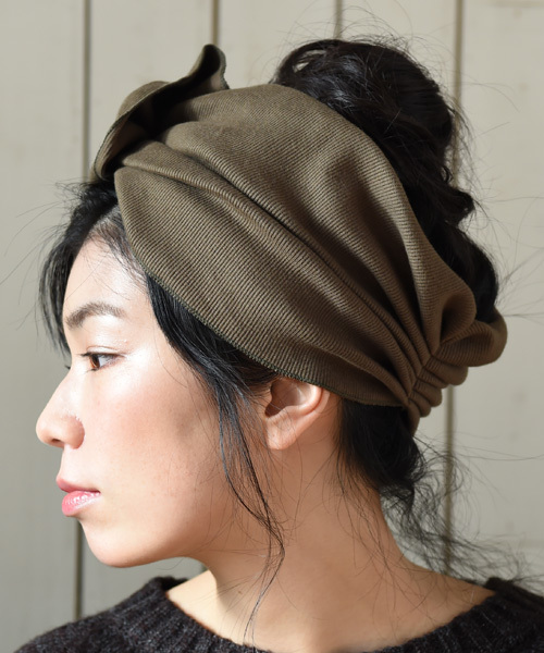 folklore（フォルクローレ）の「ボリュームツイストタ―バン（ヘアバンド・レディース・ネイビー/ワインレッド/ブラック/カーキ/グレー・ﾌﾘ-）」の10枚目の写真