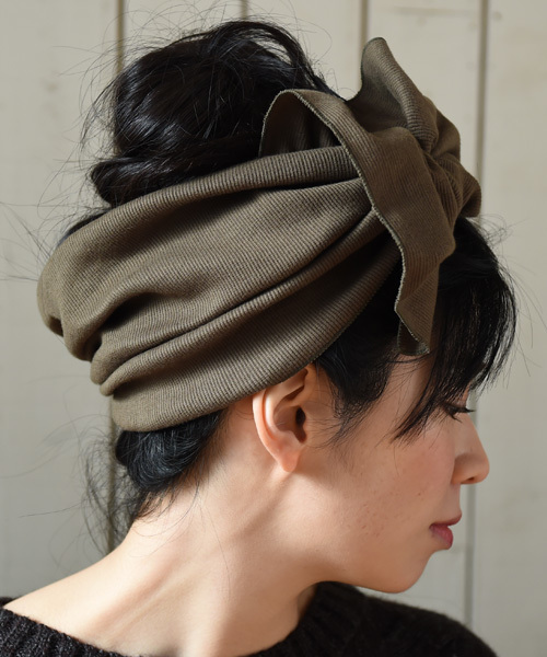 folklore（フォルクローレ）の「ボリュームツイストタ―バン（ヘアバンド・レディース・ネイビー/ワインレッド/ブラック/カーキ/グレー・ﾌﾘ-）」の11枚目の写真