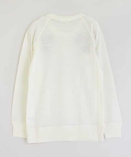 Audition(オーディション)の「M0550 フェザー刺繍 フィールソフトプルオーバー(Tシャツ/カットソー・レディース・オフホワイト/チャコール・MEDIUM)」の3枚目の写真