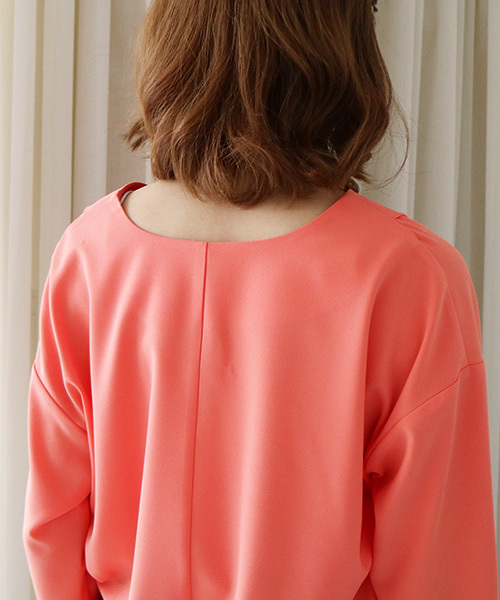 N.（N. Natural Beauty Basic）（エヌエヌナチュラルビューティーベーシック）の「タックプリーツブラウス七分袖（シャツ/ブラウス・レディース・オレンジ/ホワイト/ライトグリーン/グレー/ピンク/ネイビー・MEDIUM）」の19枚目の写真