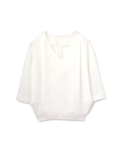 N.（N. Natural Beauty Basic）（エヌエヌナチュラルビューティーベーシック）の「タックプリーツブラウス七分袖（シャツ/ブラウス・レディース・オレンジ/ホワイト/ライトグリーン/グレー/ピンク/ネイビー・MEDIUM）」の12枚目の写真
