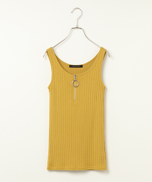 VENCEEXCHANGE（ヴァンスエクスチェンジ）の「サークルファスナージップタンクトップ       （タンクトップ・レディース・オフホワイト/ブラック/オリーブ/イエロー/パープル/オレンジ・MEDIUM）」の5枚目の写真