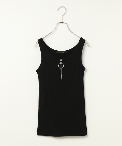 VENCEEXCHANGE（ヴァンスエクスチェンジ）の「サークルファスナージップタンクトップ       （タンクトップ・レディース・オフホワイト/ブラック/オリーブ/イエロー/パープル/オレンジ・MEDIUM）」の3枚目の写真