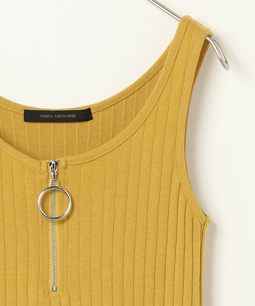 VENCEEXCHANGE（ヴァンスエクスチェンジ）の「サークルファスナージップタンクトップ       （タンクトップ・レディース・オフホワイト/ブラック/オリーブ/イエロー/パープル/オレンジ・MEDIUM）」の14枚目の写真