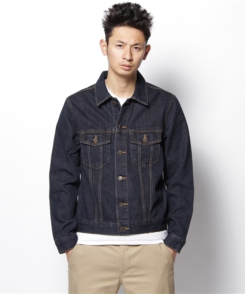 WEGO（ウィゴー）の「ベーシックGジャン（デニムジャケット・メンズ・サックスブルー/ダークインディゴブルー/ライトインディゴブルー・MEDIUM/LARGE/X-LARGE）」の2枚目の写真